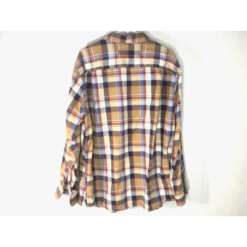 Duluth Shirt Mens XL Brown Blue Plaid Free Swingin Flannel Slim Fit Button 64507 - Picture 2 of 10